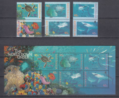 Australia 1995,6V + Block,turtle,fish,shark,The World Down Under,MNH/Postfris(L4290) - Tartarughe