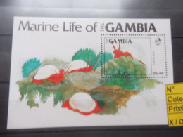 Gambia Gambie Escargot De Mer  Parfait Etat  Neuf Mnh **  Bloc Bl Blok 12 - Crostacei