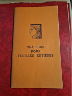 CLASSEUR POUR FEUILLES ENTIERES - Album Per Fogli Interi