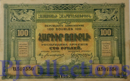 ARMENIA 100 DRAM 1919 PICK 31 XF+ - Armenië