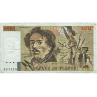France, 100 Francs, Delacroix, 1989, C.156, TTB, Fayette:69.13d - 100 F 1978-1995 ''Delacroix''