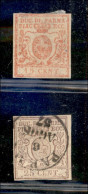 Antichi Stati Italiani - Parma - 1857/1859 - 15 Cent (9) Nuovo Con Gomma Parziale + 25 Cent (10 - Difettoso) Usato - Mar - Altri & Non Classificati