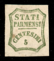 Antichi Stati Italiani - Parma - Governo Provvisorio - 1859 - 5 Cent (13 - Verde Giallo) Con Decalco Oleoso - Gomma Orig - Altri & Non Classificati