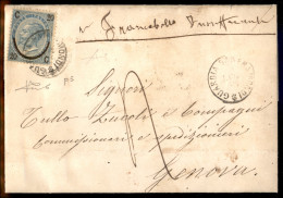 Regno - Vittorio Emanuele II - Guardia Sanframonfi (P.ti 5) - 20 Cent Su 15 (23 - Regno) - Lettera Per Genova Del 19.7.6 - Otros & Sin Clasificación