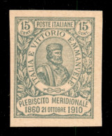 Regno - Vittorio Emanuele III - 1910 - Prove Di Macchina - 15 + 15 Cent Risorgimento (90) - Senza Gomma - Autres & Non Classés
