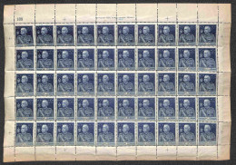 Regno - Vittorio Emanuele III - 1926 - 1,25 Lire Giubileo (188) - Intero Foglio Di 50 Con Bordi Integri E Numero Di Tavo - Autres & Non Classés