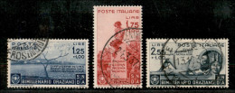 Regno - Vittorio Emanuele III - 1936 - Orazio - 1,25 Lire (403) + 1,75 Lire (404) + 2,55 Lire (405) - 3 Valori Usati - C - Sonstige & Ohne Zuordnung