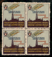 Regno - Posta Aerea E Aerogrammi - 1919 - Padova Vienna Praga (Longhi 2002) - Vignetta Del Collegamento Aereo - Quartina - Sonstige & Ohne Zuordnung