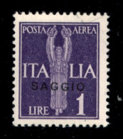 Regno - Posta Aerea E Aerogrammi - 1930 - Saggio - 1 Lira (14) - Gomma Integra - Autres & Non Classés