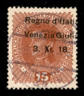 Occupazioni I Guerra Mondiale - Venezia Giulia - 1918 - 15 Heller (6i Varietà Gd) Con X Diverso + Soprastampa Obliqua -  - Other & Unclassified