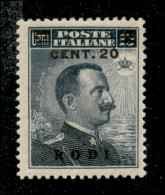 Colonie - Egeo - Rodi - 1916 - 20 Cent Su 15 Michetti (8) - Gomma Integra (550) - Sonstige & Ohne Zuordnung