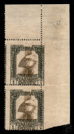Colonie - Libia - 1921 - 1 Cent Pittorica (21u) - Coppia Angolare Con Dentellature Spostate A Sinistra (cornici A Cavall - Autres & Non Classés
