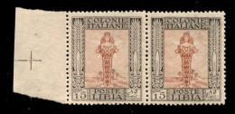 Colonie - Libia - 1921 - Coppia Del 15 Cent (25) - Bordo Foglio - Gomma Integra - Cert AG - Otros & Sin Clasificación