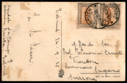 Colonie - Libia - Coppia Del 15 Cent (25g) Con Centro Spostato - Cartolina Da Tobruch A Lugano Del 24.9.35 - Sonstige & Ohne Zuordnung