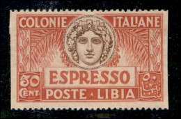 Colonie - Libia - 1921 - 50 Cent (4e Varietà L) Non Dentellato In Verticale + Una Sola Corona In Filigrana - Gomma Integ - Altri & Non Classificati