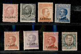 Colonie - Saseno - 1923 - Soprastampati (1/8) - Serie Completa - Gomma Integra (1.500) - Other & Unclassified