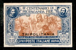 Colonie - Tripolitania - 1923 - Prova D'Archivio - 1 Lira Propaganda Fide (P4) - Sempre Senza Gomma - Non Catalogato - D - Other & Unclassified