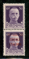 Repubblica Sociale Italiana - Provvisori - 1944 - Coppia Del 50 Cent (493o) Con Esemplare Superiore Con Soprastampa In A - Otros & Sin Clasificación