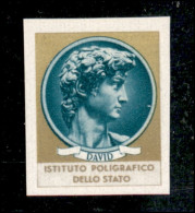 Repubblica - Posta Ordinaria - 1965 - David (Unificato 12Aa - Verde Oro) - Non Dentellato - Sempre Senza Gomma - Cert. D - Andere & Zonder Classificatie