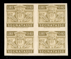 San Marino - Servizi - 1945 - 40 Cent (71a) - Quartina Non Dentellata - Gomma Integra - Other & Unclassified