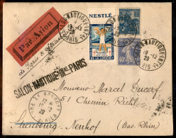 Europa - Francia - Salone Nautico - Parigi 19.12.1929 - Aerogramma Per Strasburgo - Other & Unclassified