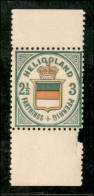 Europa - Germania - Heligolang - 1876 - 2 1/2 Fart + 3 Pfenning Stemma (17) - Gomma Integra - Altri & Non Classificati