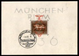 Europa - Germania - 1937 - Foglietto Galoppo Soprastampato (block10) - Usato - Annullato Con Timbro Commemorativo Nel Pr - Altri & Non Classificati