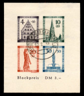 Europa - Germania - ZONA FRANCESE/BADEN - 1949 - Foglietto Friburgo (Block 1 B ) - Non Dentellato - Usato - Sonstige & Ohne Zuordnung
