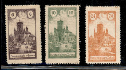 Europa - Polonia - Zarki - 1918 - Veduta Della Città (7/9) - Serie Completa - Gomma Originale - Sonstige & Ohne Zuordnung