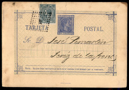 Europa - Spagna - Intero Postale Pubblicitario Da 5 Cent (Para Glasgow) + 5 Cent (7) Annullato Con Numerale A Punti Per  - Andere & Zonder Classificatie