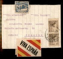 Europa - Spagna - Guerra Civile - 10 Cent Crociata Contro Il Freddo + Complementari (766) Su Busta Del 1937 Per Firenze - Sonstige & Ohne Zuordnung