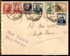 Europa - Spagna - Guerra Civile - Busta Con Affrancatura Multicolore Per 1,45 Pesetas Da Las Palmas (Canarie) A Cape Tow - Otros & Sin Clasificación