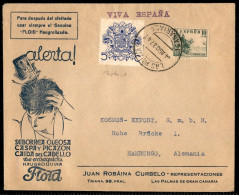 Europa - Spagna - Guerra Civile - Busta Affrancata Con Francobollo Sovrapprezzo 5 Cent Pro Las Palmas + Complementare (7 - Andere & Zonder Classificatie