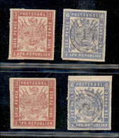 Oltremare - Africa - Transvaal - 1874 - Falsi Otto Gustrow - 4 Falsi D'epoca - 2 Nuovi Con Gomma (3 Pence) + 2 Usati (6  - Andere & Zonder Classificatie