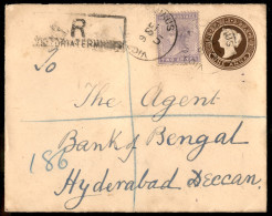 Oltremare - India - Busta Postale Da 1 Anna (+ Complementare) Raccomandata Da Victoria A Hyderabad Del 9.9.1901 - Andere & Zonder Classificatie