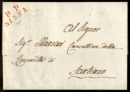Prefilateliche E Documenti - Italia - PP Siena (rosso) - Lettera Per Sarteano Del 23.5.1808 - Alfani - Sonstige & Ohne Zuordnung