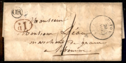 Prefilateliche E Documenti - Italia - Or (nero) + ID (rosso) - Letterina Per Libourne Del 20.11.1845 - V. Alfani - Other & Unclassified