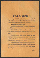 Prefilateliche E Documenti - Italia - 1944 - Volantino Alleato Lanciato Su Roma - Stampato Fronte Retro - Autres & Non Classés