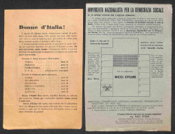 Lotti E Collezioni - Area Italiana  - REPUBBLICA - 1948 - Elezioni Nazionali - Lotto Di 12 Volantini Di Propaganda Elett - Autres & Non Classés