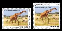 DJIBOUTI 2023 - SET 2V 300F & 500F - GIRAFE GIRAFES GIRAFFE GIRAFFES - MNH - Girafes