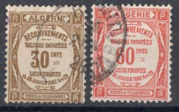 ALGERIE Timbres Taxe N°17 & 18 Oblitérés TB Cote 2€00 - Segnatasse