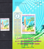 2004-Tunisie/ Y&T 1524 - 17éme Anniversaire Du Changement (retiré Du Service Depuis 24/01/2011) 1V- MNH*****+ Prospectus - Horlogerie