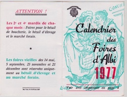 Calendrier 1977 Des Foires D'ALBI (repro D'un Dessin De LIOZU) - Formato Piccolo : 1971-80