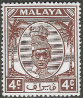 Perak (Malaysia). 1950-56 Sultan Yussuf 'Izzuddin Shah. 4c MH. SG 131 - Perak