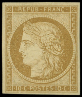 * EMISSION DE 1849 - 1    10c. Bistre-jaune, Ch. Légère, TTB. J - 1849-1850 Cérès
