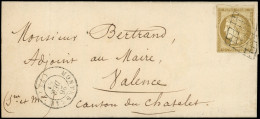 Let EMISSION DE 1849 - 1b   10c. Bistre-VERDATRE, Obl. GRILLE S. LAC, Càd T15 MONTEREAU 26/12/51, TB - 1849-1876: Periodo Classico