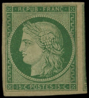 * EMISSION DE 1849 - 2    15c. Vert, Voisin à Droite, Restauré, Aspect TB - 1849-1850 Cérès