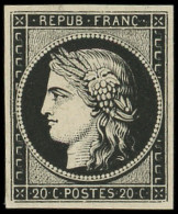 (*) EMISSION DE 1849 - 3j   20c. Noir, Impression Fine, Tirage De Londres, TB - 1849-1850 Cérès