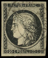 EMISSION DE 1849 - 3a   20c. Noir Sur Blanc, Obl. Càd T15 4 JANV 49, TB. C - 1849-1850 Cérès