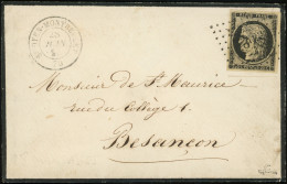 Let EMISSION DE 1849 - 3    20c. Noir Sur Jaune, Obl. PC 378 à L'arrivée à BESANCON S. Env., Càd T15 St OYEN-MONTBELLET  - 1849-1876: Periodo Clásico